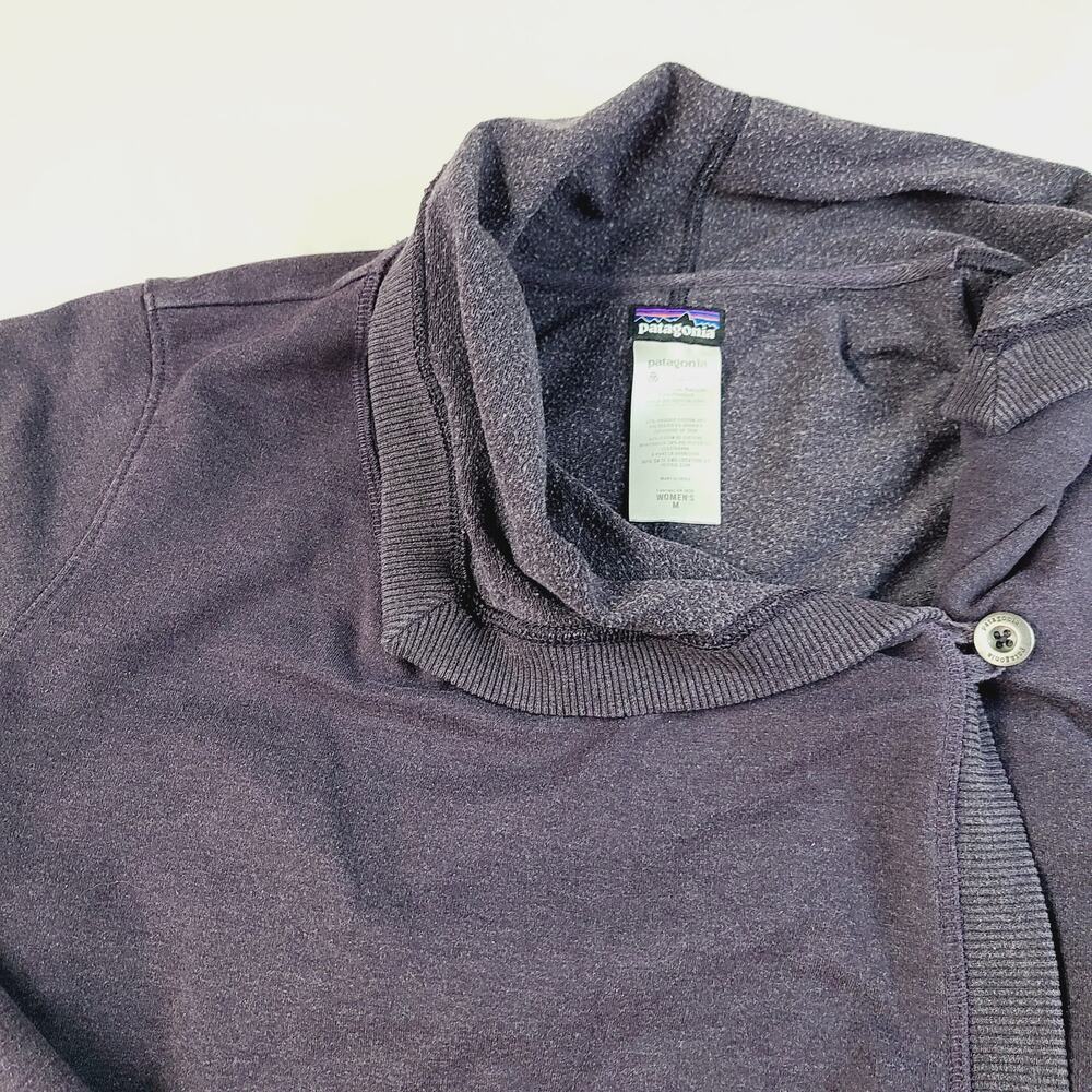 Patagonia At Sea Wrap Cardigan Purple Organic Cotton Blend Cozy Crossover Medium - Picture 8 of 13